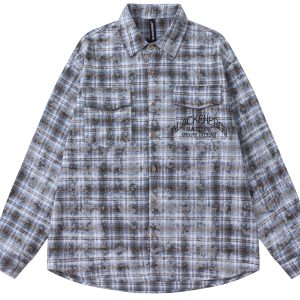 Washed Plaid Utility Shirt